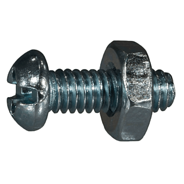 8-32 x 1/2" Combo Round Head, Machine Screw, Zinc (Bulk Box 10 pc)