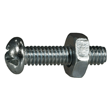 8-32 x 3/4" Combo Round Head, Machine Screw, Zinc (Bulk Box 10 pc)