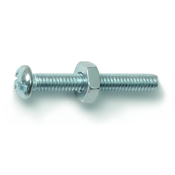 8-32 x 1-1/4" Combo Round Head, Machine Screw, Zinc (Bulk Box 8 pc)