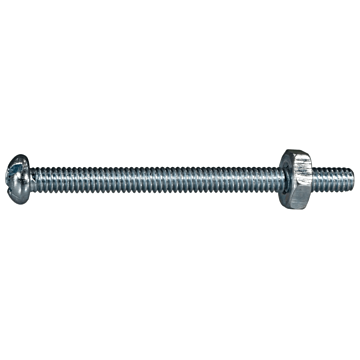 8-32 x 2" Combo Round Head, Machine Screw, Zinc (Bulk Box 4 pc)