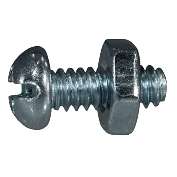 10-24 x 1/2" Combo Round Head, Machine Screw, Zinc (Bulk Box 10 pc)
