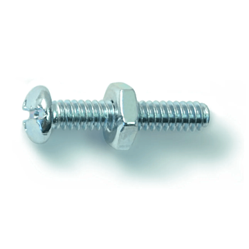 10-24 x 1" Combo Round Head, Machine Screw, Zinc (Bulk Box 8 pc)