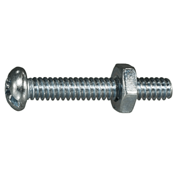 10-24 x 1-1/4" Combo Round Head, Machine Screw, Zinc (Bulk Box 8 pc)