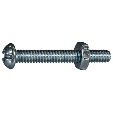 10-24 x 1-1/2" Combo Round Head, Machine Screw, Zinc (Bulk Box 6 pc)