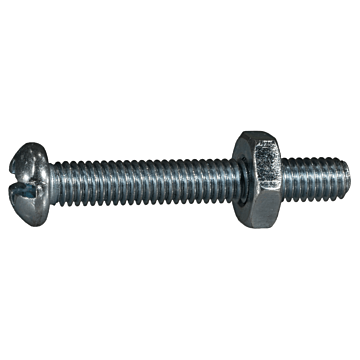 10-32 x 1-1/4" Combo Round Head, Machine Screw, Zinc (Bulk Box 8 pc)
