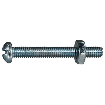 10-32 x 1-1/2" Combo Round Head, Machine Screw, Zinc (Bulk Box 6 pc)