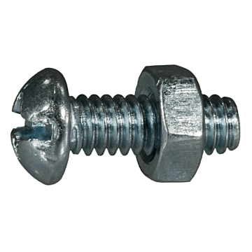 1/4"-20 x 3/4" Combo Round Head, Machine Screw, Zinc (Bulk Box 6 pc)
