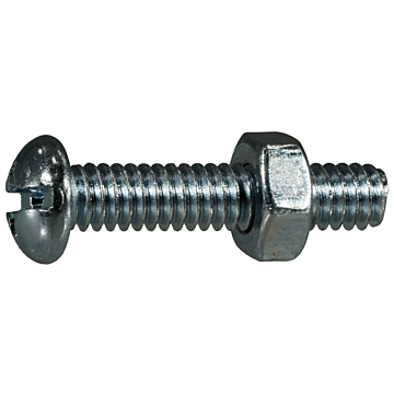 1/4"-20 x 1-1/4" Combo Round Head, Machine Screw, Zinc (Bulk Box 4 pc)