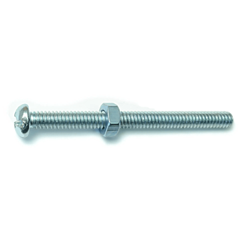 1/4"-20 x 3" Combo Round Head, Machine Screw, Zinc (Bulk Box 3 pc)