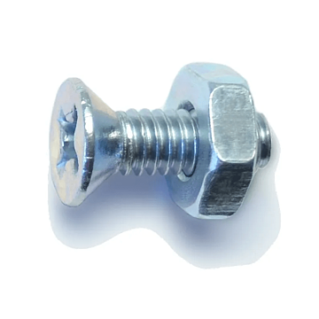 8-32 x 1/2" Phillips Flat Head, Machine Screw, Zinc (Bulk Box 10 pc)