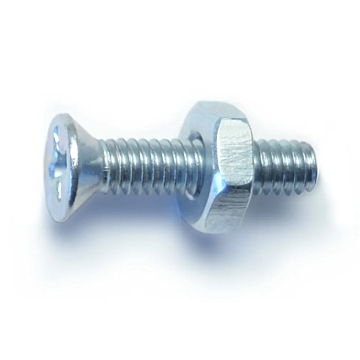 8-32 x 3/4" Phillips Flat Head, Machine Screw, Zinc (Bulk Box 10 pc)