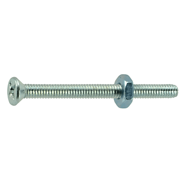 8-32 x 2" Phillips Flat Head, Machine Screw, Zinc (Bulk Box 4 pc)