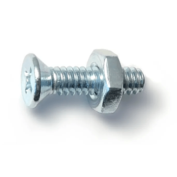 10-24 x 3/4" Phillips Flat Head, Machine Screw, Zinc (Bulk Box 10 pc)