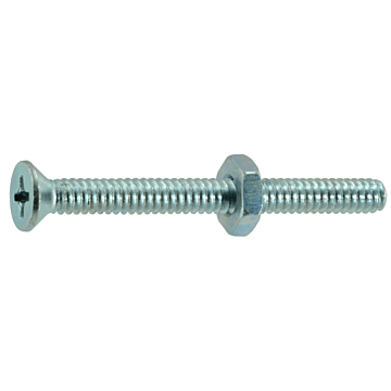 10-24 x 2" Phillips Flat Head, Machine Screw, Zinc (Bulk Box 4 pc)