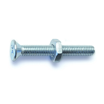 10-32 x 1-1/2" Phillips Flat Head, Machine Screw, Zinc (Bulk Box 6 pc)