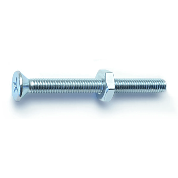 10-32 x 2" Phillips Flat Head, Machine Screw, Zinc (Bulk Box 4 pc)