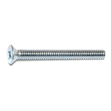 1/4"-20 x 2-1/2" Phillips Flat Head, Machine Screw, Zinc (Bulk Box 4 pc)
