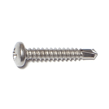 #8 x 1" Phillips Pan Head, Self-Drilling Screw, Stainless Steel (Bulk Box 12 pc)