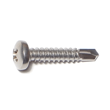 #10 x 1" Phillips Pan Head, Self-Drilling Screw, Stainless Steel (Bulk Box 9 pc)