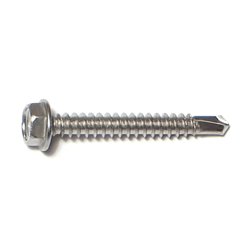 #8 x 1-1/4" Hex Washer Head, Self-Drilling Screw, Stainless Steel (Bulk Box 9 pc)
