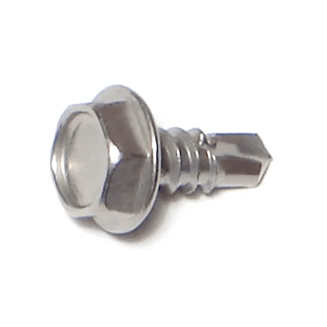 #10 x 1/2" Hex Washer Head, Self-Drilling Screw, Stainless Steel (Bulk Box 11 pc)