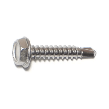 #10 x 1" Hex Washer Head, Self-Drilling Screw, Stainless Steel (Bulk Box 9 pc)
