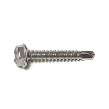 #10 x 1-1/4" Hex Washer Head, Self-Drilling Screw, Stainless Steel (Bulk Box 8 pc)