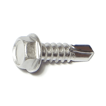 #12 x 3/4" Hex Washer Head, Self-Drilling Screw, Stainless Steel (Bulk Box 7 pc)