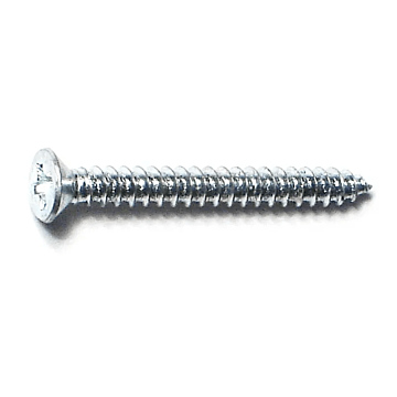 #4 x 1" Phillips Flat Head, Sheet Metal Screw, Zinc (Bulk Box 20 pk)