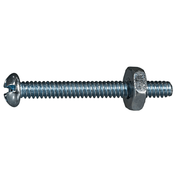6-32 x 1-1/4" Combo Round Head, Machine Screw, Zinc (Bulk Box 13 pc)