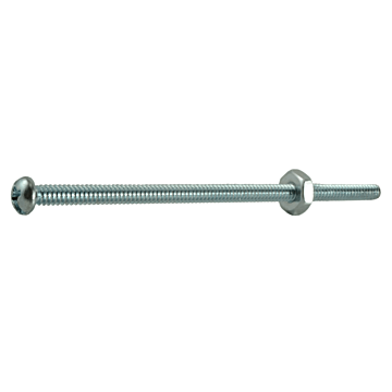 6-32 x 3" Combo Round Head, Machine Screw, Zinc (Bulk Box 7 pc)