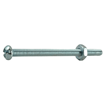 8-32 x 2-1/2" Combo Round Head, Machine Screw, Zinc (Bulk Box 8 pc)