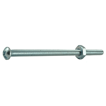 8-32 x 3" Combo Round Head, Machine Screw, Zinc (Bulk Box 7 pc)