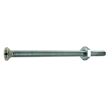 8-32 x 3" Phillips Flat Head, Machine Screw, Zinc (Bulk Box 7 pc)
