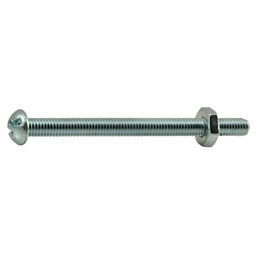 10-32 x 2-1/2" Combo Round Head, Machine Screw, Zinc (Bulk Box 4 pc)