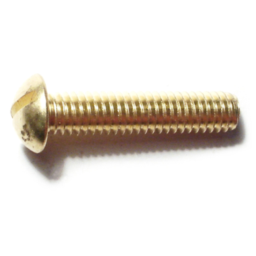 5/16"-18 x 1-1/2" Slotted Round Head, Machine Screw, Brass 