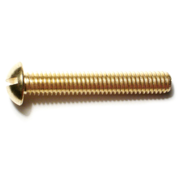 5/16"-18 x 2" Slotted Round Head, Machine Screw, Brass 