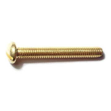 5/16"-18 x 2-1/2" Slotted Round Head, Machine Screw, Brass 