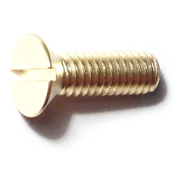 5/16"-18 x 1" Slotted Flat Head, Machine Screw, Brass 