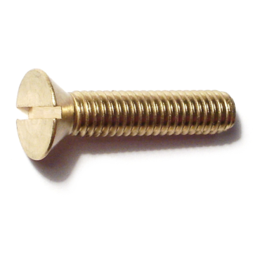 5/16"-18 x 1-1/2" Slotted Flat Head, Machine Screw, Brass 