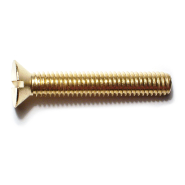 5/16"-18 x 2" Slotted Flat Head, Machine Screw, Brass 