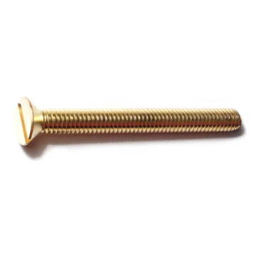 5/16"-18 x 3" Slotted Flat Head, Machine Screw, Brass 