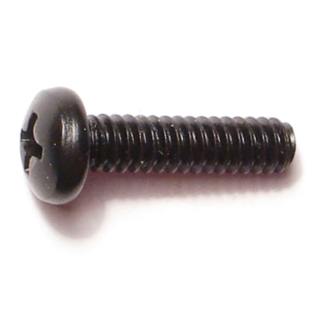 10-24 x 3/4" Phillips Pan Head, Machine Screw, Black 