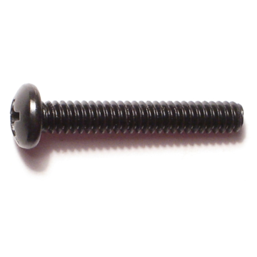 10-24 x 1-1/4" Phillips Pan Head, Machine Screw, Black 