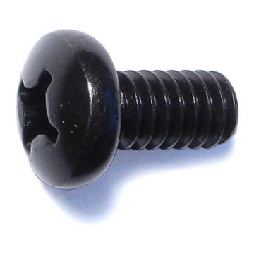 1/4"-20 x 1/2" Phillips Pan Head, Machine Screw, Black 
