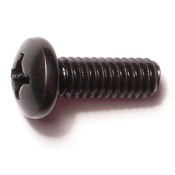 1/4"-20 x 3/4" Phillips Pan Head, Machine Screw, Black 