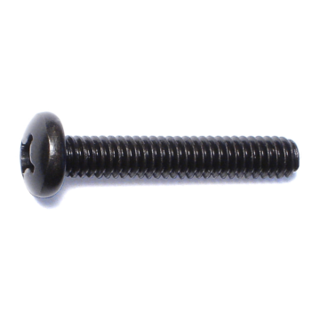 1/4"-20 x 1-1/2" Phillips Pan Head, Machine Screw, Black 