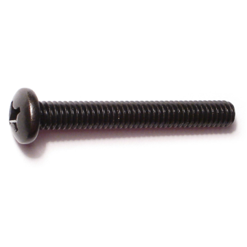 1/4"-20 x 2" Phillips Pan Head, Machine Screw, Black 
