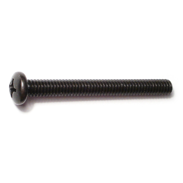 1/4"-20 x 2-1/2" Phillips Pan Head, Machine Screw, Black 