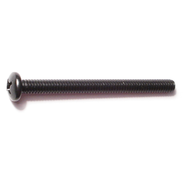 1/4"-20 x 3" Phillips Pan Head, Machine Screw, Black 